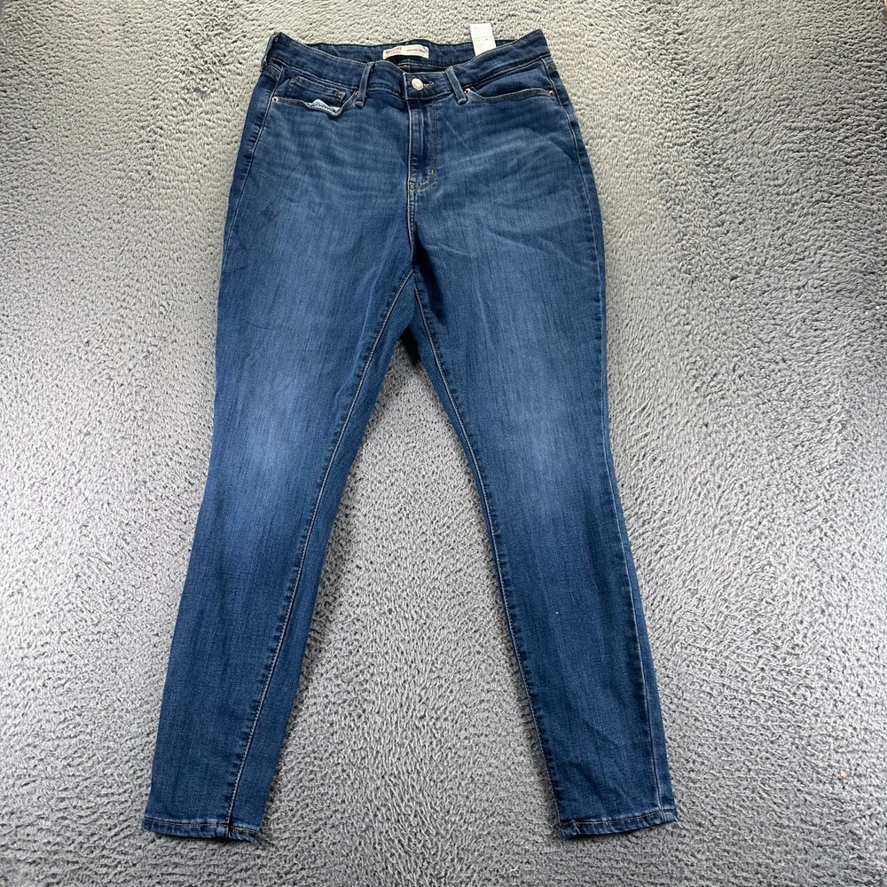 Signature by Levi Strauss Jeans Women 14 Blue Denim Skinny Faded Stretch Hi-Rise